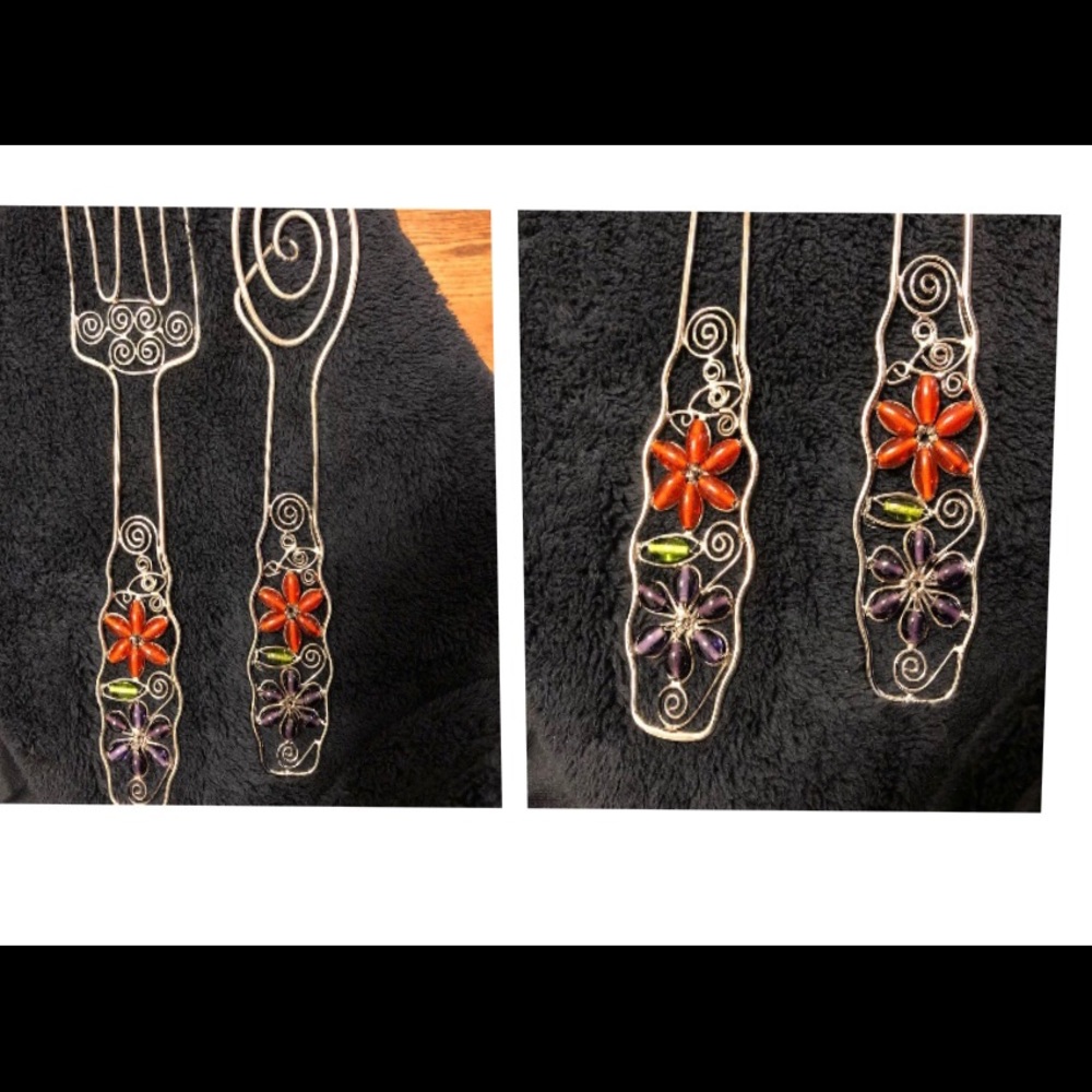 Metal Kitchen decor spoon and fork